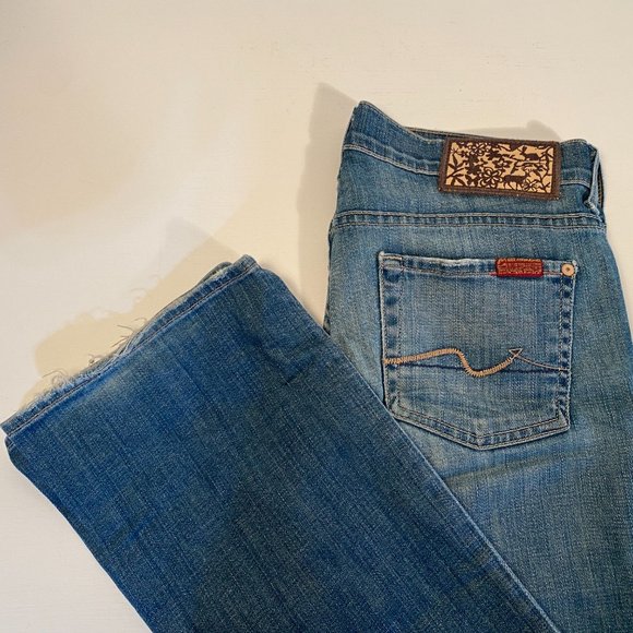 7 Seven for all Mankind Bootcut Denim Blue Jeans Women Size 26 - Picture 1 of 10